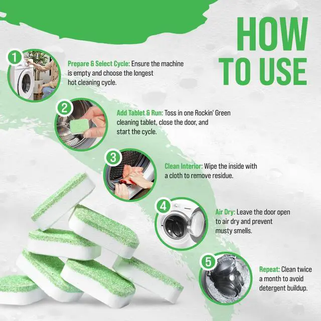 Alt view image 3 of 7 - Deep Cleaning and Deodorizing Tablets for Dishwashers, Washing Machines, and Garbage Disposals, Removes Odor and Residue (Washing Machine Cleaning Tablets, 8 Pack)