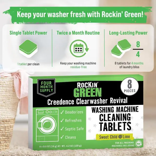 Alt view image 4 of 7 - Deep Cleaning and Deodorizing Tablets for Dishwashers, Washing Machines, and Garbage Disposals, Removes Odor and Residue (Washing Machine Cleaning Tablets, 8 Pack)
