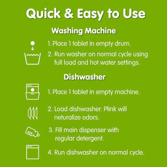 Alt view image 3 of 7 - Washing Machine and Dishwasher Cleaner and Freshener, Prevents Residue and Removes Odors in Kitchen and Laundry Room Appliances, Septic-Friendly, Made in the USA, Lemon Scent, 12 Tablets