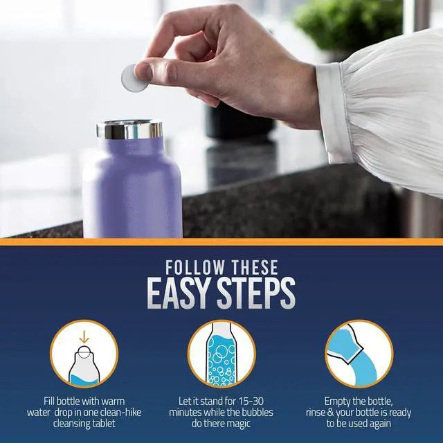Alt view image 3 of 6 - Tumbler Water Bottle Cleaning Tablets - All Natural Ingredient, Great for All Stainless, Plastics, Ceramic and Glass Drinking Containers, Individually Packed (36 Count)