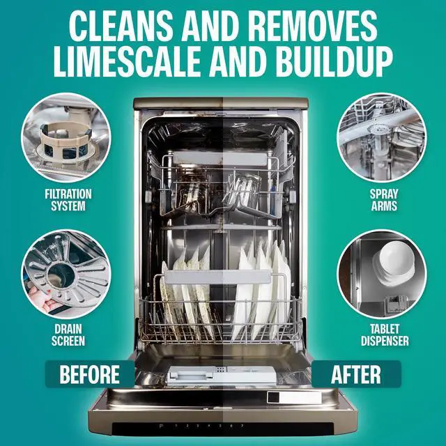 Alt view image 2 of 5 - Dishwasher Cleaner and Deodorizer Tablets, 24 Pack Dishwasher Cleaning Tablets for Odor and Buildup Removal, Descaler - 1-Year Supply