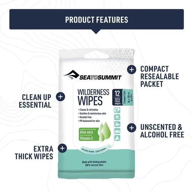 Alt view image 5 of 7 - Wilderness Wipes Rinse-Free Body Wipes, 2-Pack (12 Wipes per Pack)