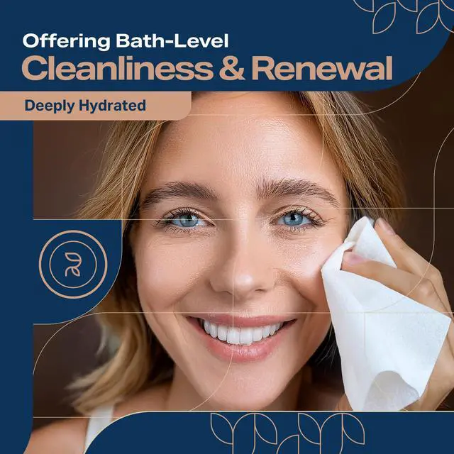 Alt view image 4 of 7 - Body Wipes for Adults Bathing No Rinse, XL Shower Wipes and Disposable Washcloths, Wipes for Adults, Adult Wipes for Elderly Care and Recovery, Travel Wipes Included, 8"x 12", 400 Count