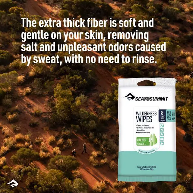 Alt view image 3 of 7 - XL Wilderness Wipes Rinse-Free Body Wipes, 2-Pack (8 Wipes per Pack)