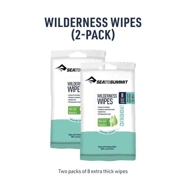 Alt view image 6 of 7 - XL Wilderness Wipes Rinse-Free Body Wipes, 2-Pack (8 Wipes per Pack)