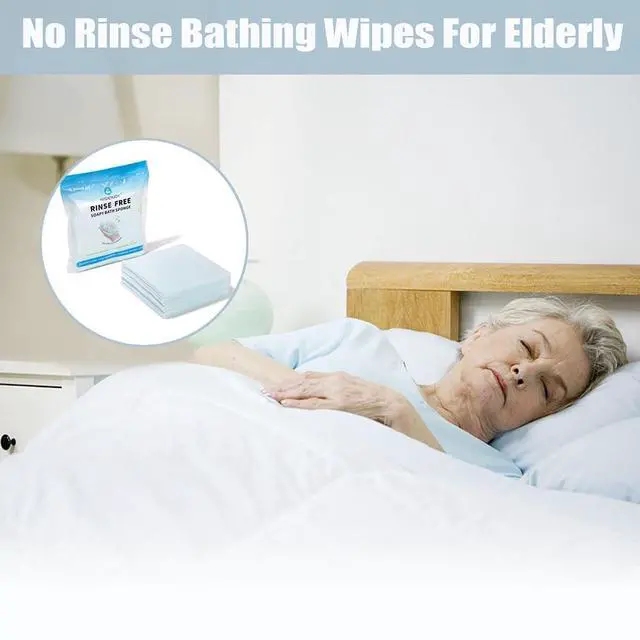 Alt view image 4 of 7 - No Rinse Bathing Wipes for Adults-Rinse Free Bath Sponges,Soap Infused,Dry Shower Wipes for Elderly,For Camping,Hiking,GYM,Post Surgery Must Haves, (25 Counts)