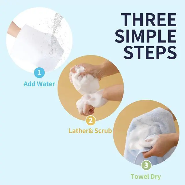 Alt view image 3 of 7 - No Rinse Bathing Wipes for Adults-Rinse Free Bath Sponges,Soap Infused,Dry Shower Wipes for Elderly,For Camping,Hiking,GYM,Post Surgery Must Haves, (25 Counts)