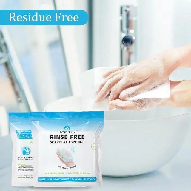 Alt view image 6 of 7 - No Rinse Bathing Wipes for Adults-Rinse Free Bath Sponges,Soap Infused,Dry Shower Wipes for Elderly,For Camping,Hiking,GYM,Post Surgery Must Haves, (25 Counts)