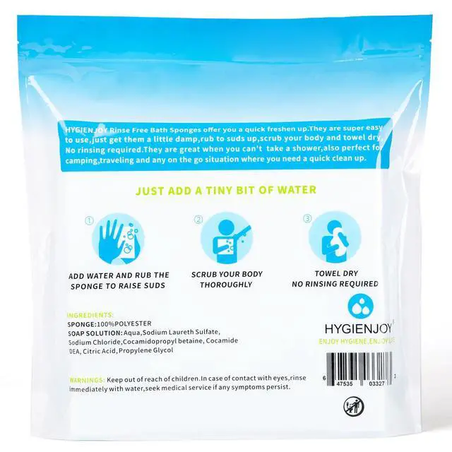 Alt view image 7 of 7 - No Rinse Bathing Wipes for Adults-Rinse Free Bath Sponges,Soap Infused,Dry Shower Wipes for Elderly,For Camping,Hiking,GYM,Post Surgery Must Haves, (25 Counts)