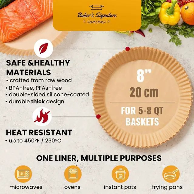 Alt view image 3 of 7 - Air Fryer Liners for Ninja, 125 Pcs Round Disposable Airfryer Paper Liners Non-Stick and Oil Proof for Easy Cleanup, Great for Oven, Pans & Baking 8 Inch for 5-8 qt Basket