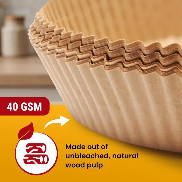 Alt view image 6 of 7 - Air Fryer Liners for Ninja, 125 Pcs Round Disposable Airfryer Paper Liners Non-Stick and Oil Proof for Easy Cleanup, Great for Oven, Pans & Baking 8 Inch for 5-8 qt Basket