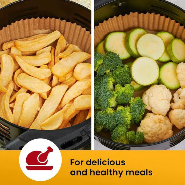 Alt view image 7 of 7 - Air Fryer Liners for Ninja, 125 Pcs Round Disposable Airfryer Paper Liners Non-Stick and Oil Proof for Easy Cleanup, Great for Oven, Pans & Baking 8 Inch for 5-8 qt Basket