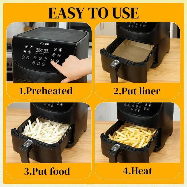 Alt view image 7 of 7 - Air Fryer Sheets Liners for Ninja AG301 Grill, AF141 Pro 4-in-1 & More, 9in Disposable Square Air Fryer Parchment Paper Filters for 5 to 8 Qt, Ninja Foodi Grill Accessories(Set of 100)
