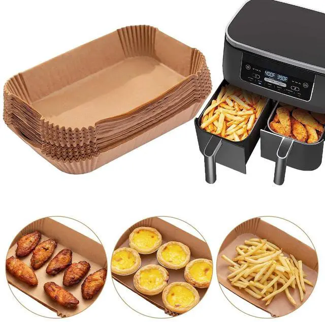 Main image of Air Fryer Disposable Paper Liner, 100PCS Food Grade Parchment Liners for Ninja DZ201, Air Fryer Accessories Baking Paper (9 * 6,Thicken Natural)