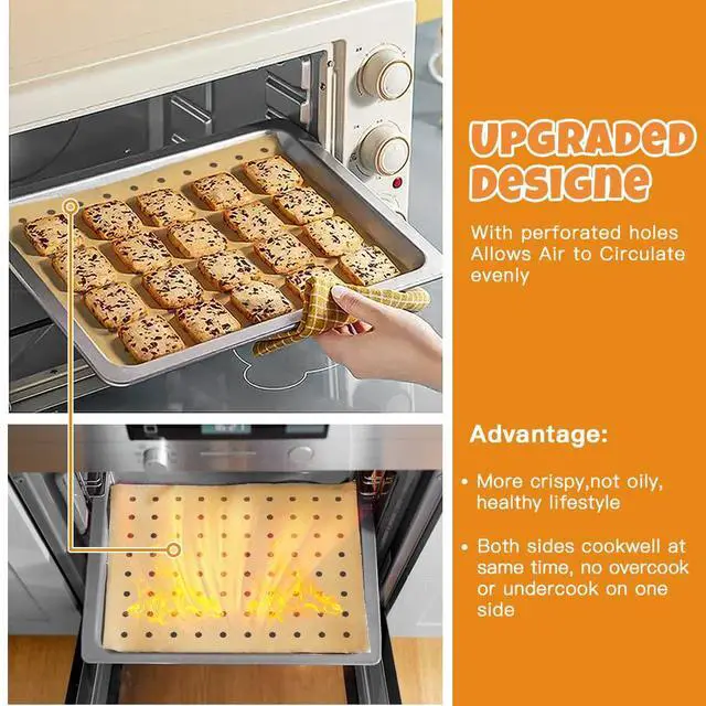 Alt view image 3 of 7 - Air Fryer Disposable Parchment Paper Liners: 150pcs Airfryer Liners 9x11 Inch Perforated Rectangular Paper Sheets Basket Liner Accessories For Toaster Oven Xl Air Fryer