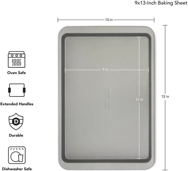 Alt view image 2 of 7 - 9x13in Nonstick Aluminized Steel Baking Sheet, Contour Silver