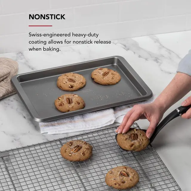 Alt view image 3 of 7 - 9x13in Nonstick Aluminized Steel Baking Sheet, Contour Silver