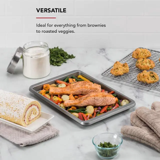 Alt view image 7 of 7 - 9x13in Nonstick Aluminized Steel Baking Sheet, Contour Silver