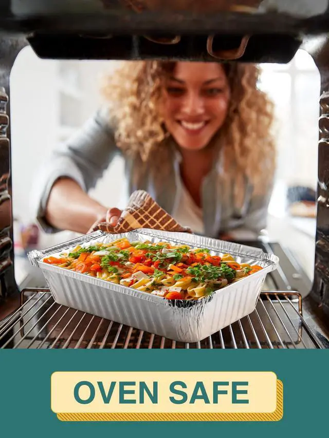 Alt view image 4 of 7 - 50 Pack 8x6 Disposable Aluminum Pans with Lids Aluminum-Foil-Pans-Tin-Foil-Baking-Pans-Tin-Trays-Food-To-Go-Containers-for-Meal-Prep-Cooking-Roasting-Heating-Takeout