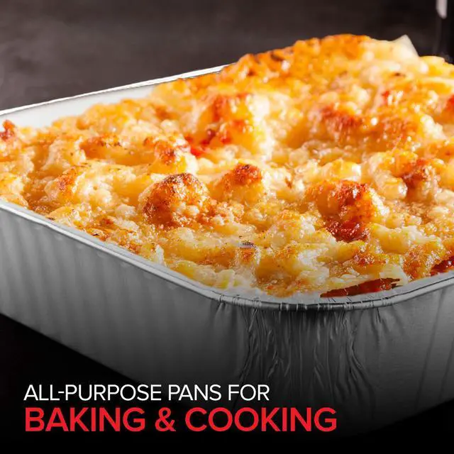 Alt view image 4 of 7 - 8x8 Foil Pans (20 Pack) 8 Inch Square Aluminum Pans - Foil Pans - Disposable Food Containers Great for Baking Cake, Cooking, Heating, Storing, Prepping Food