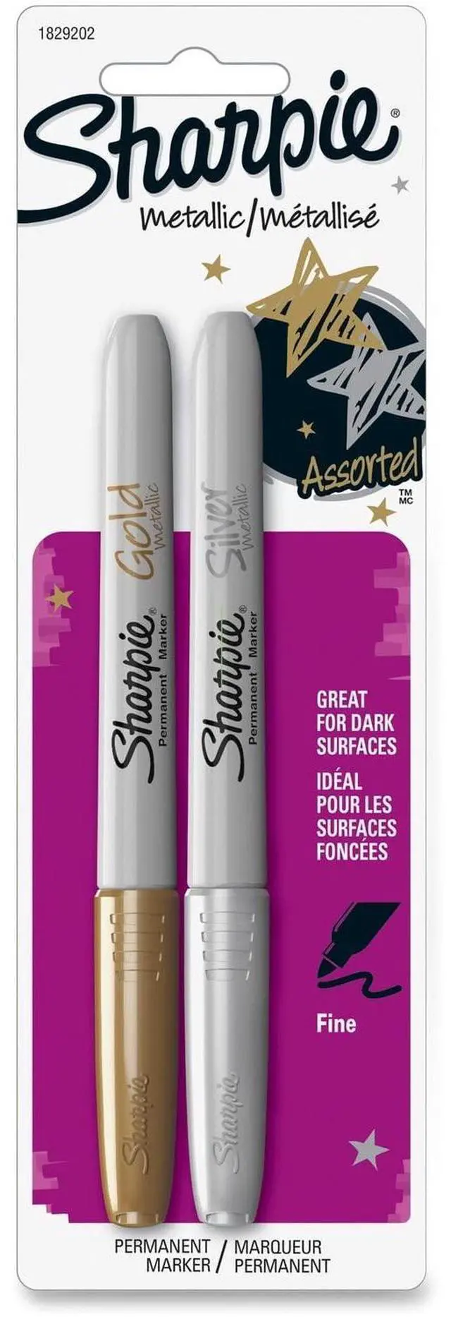 Main image of Metallic Fine Point Permanent Markers 2/Pkg-Gold & Silver