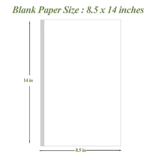 Alt view image 2 of 7 - 8.5" x 14" Blank Print Paper - 50Sheets/100Pages Blank Loose-Leaf Papers, Legal Size Printing in Office/Home/School, 100gsm Blank Paper