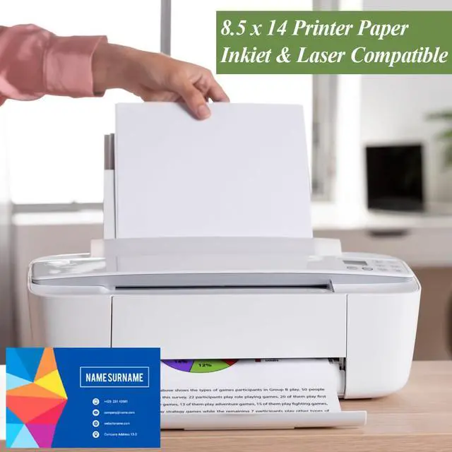 Alt view image 5 of 7 - 8.5" x 14" Blank Print Paper - 50Sheets/100Pages Blank Loose-Leaf Papers, Legal Size Printing in Office/Home/School, 100gsm Blank Paper