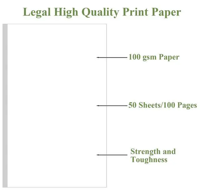 Alt view image 3 of 7 - 8.5" x 14" Blank Print Paper - 50Sheets/100Pages Blank Loose-Leaf Papers, Legal Size Printing in Office/Home/School, 100gsm Blank Paper