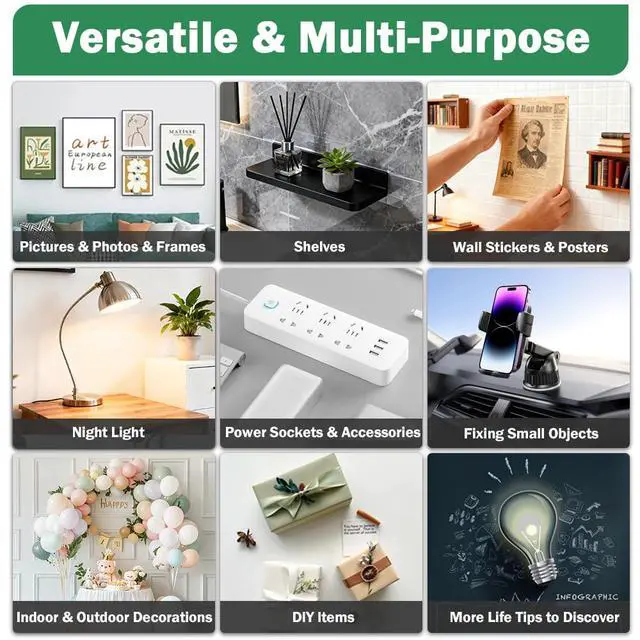 Alt view image 4 of 7 - 3 Rolls Double Sided Tape Heavy Duty - Total 30FT, Extra Strong Nano Tape Adhesive Strips Tape, Clear Mounting Tape Removable Two Sided Adhesive Tape for Walls, Posters, Rug, Picture Hanging