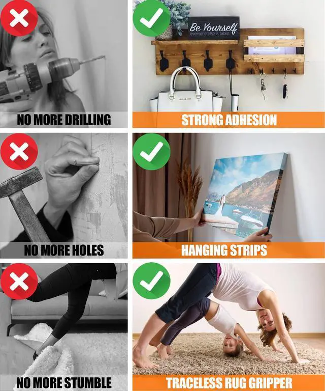 Alt view image 3 of 7 - Double Sided Tape Heavy Duty (2 Rolls, 20 Feet) - Removable Waterproof Nano Mounting Tape, 1.2" & 0.8" Width for Picture Hanging, Wall Decor, Posters, Carpets, Rugs - Indoor & Outdoor Use