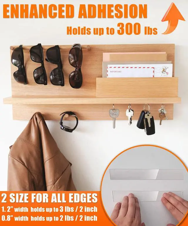 Alt view image 4 of 7 - Double Sided Tape Heavy Duty (2 Rolls, 20 Feet) - Removable Waterproof Nano Mounting Tape, 1.2" & 0.8" Width for Picture Hanging, Wall Decor, Posters, Carpets, Rugs - Indoor & Outdoor Use