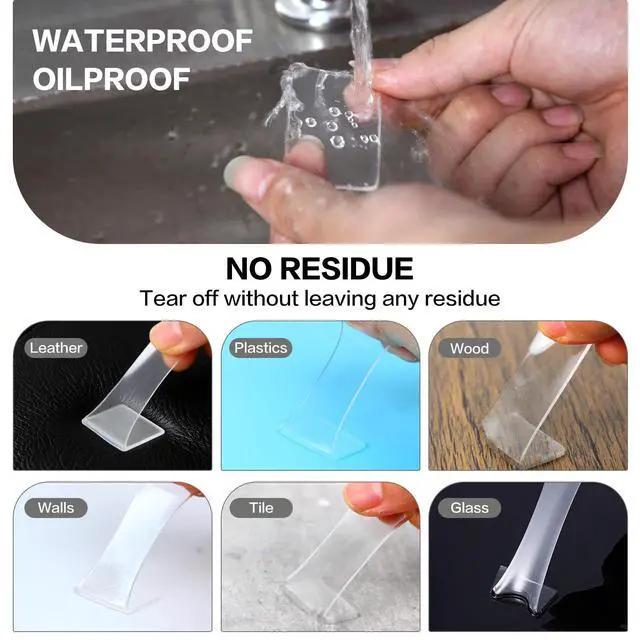 Alt view image 4 of 7 - 48PCS Nano Double Sided Adhesive Pads,Waterproof No Damage Removable Heavy Duty Mounting Tapes,Clear Residue-Free Strong Sticky Pads for Walls,Hanging Pictures, DIY Craft Home Office