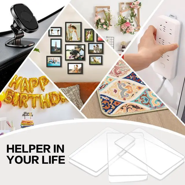 Alt view image 6 of 7 - 48PCS Nano Double Sided Adhesive Pads,Waterproof No Damage Removable Heavy Duty Mounting Tapes,Clear Residue-Free Strong Sticky Pads for Walls,Hanging Pictures, DIY Craft Home Office