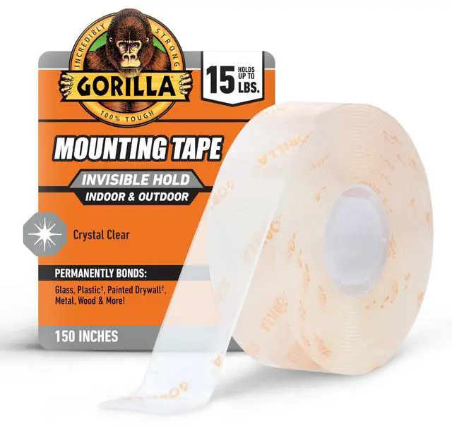 Main image of Invisible Hold Mounting Tape, 1" x 150" (Pack of 1), Clear Double Sided Tape for Strong, Permanent Indoor & Outdoor Hanging