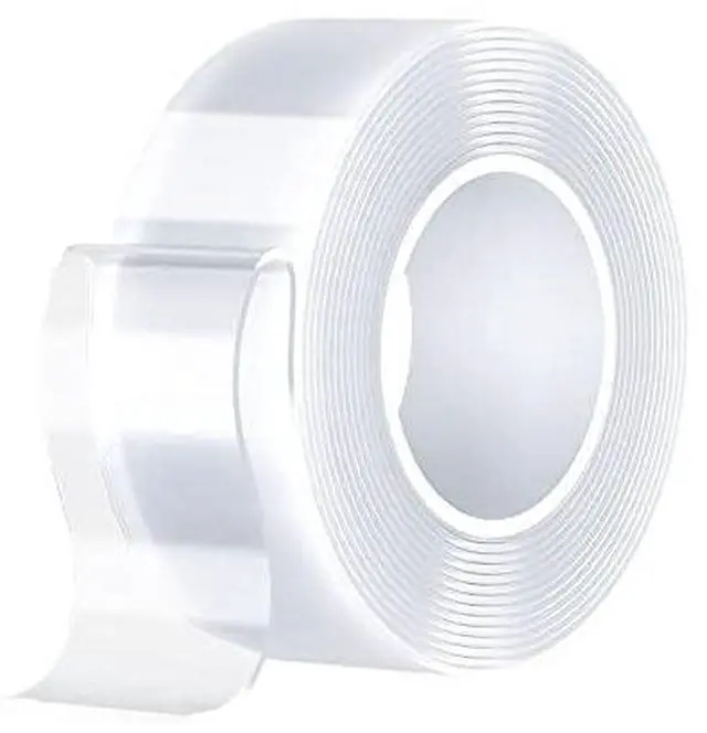 Main image of Double Sided Tape Heavy Duty (10FT) Mounting Tape Strong Adhesive Strips Sticky Nano Tape Multipurpose Removable Transparent Two Sided Poster Tape for Paste Items, Household