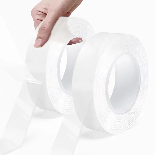 Main image of 2Rolls, Nano Double Sided Mountinging Tape, Adhesive-self Heavy Duty Tape, 2 Sides Sticky Tack Tape for Painted Walls AC Hanging Clear, 0.7in×10fts, 20fts Total Long