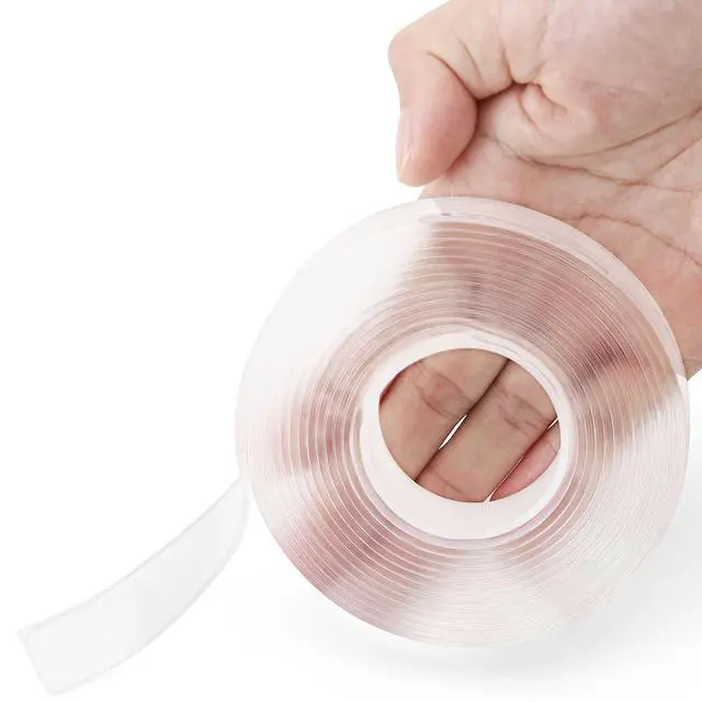Alt view image 3 of 7 - 2Rolls, Nano Double Sided Mountinging Tape, Adhesive-self Heavy Duty Tape, 2 Sides Sticky Tack Tape for Painted Walls AC Hanging Clear, 0.7in×10fts, 20fts Total Long