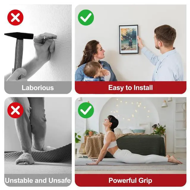 Alt view image 3 of 7 - Double Sided Tape Heavy Duty 8 Rolls 1 Inch x 9.85 Feet, Clear & Tough Nano Tape, Multipurpose Mounting Tape for Walls, Bathroom, Carpets,Posters,Photo,Kitchens,Mats