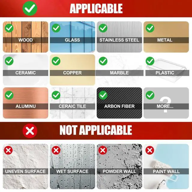 Alt view image 6 of 7 - Double Sided Tape Heavy Duty 8 Rolls 1 Inch x 9.85 Feet, Clear & Tough Nano Tape, Multipurpose Mounting Tape for Walls, Bathroom, Carpets,Posters,Photo,Kitchens,Mats