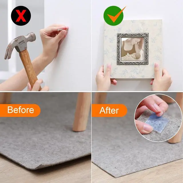 Alt view image 5 of 7 - Double Sided Tape Heavy Duty, mounting Picture Hanging Adhesive Strips, DIY Extra Large Nano Tape for Wall Water Proof/Weather Proof Double Sided Tape, T002 (M, 0.07 in*1.18 in*10 Feet)