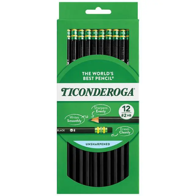 Main image of Wood-Cased Pencils, Unsharpened, #2 HB Soft, Black, 12 Count