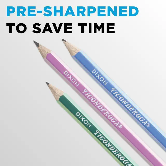 Alt view image 5 of 7 - X13910 Striped Wood-Cased Pencils, 2 HB Soft, Pre-Sharpened, 10 Count, Assorted Colors