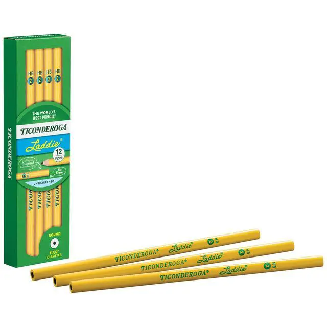 Alt view image 4 of 6 - Laddie Pencils, Wood-Cased #2 HB Soft without Eraser, Yellow, 12-Pack (13040)