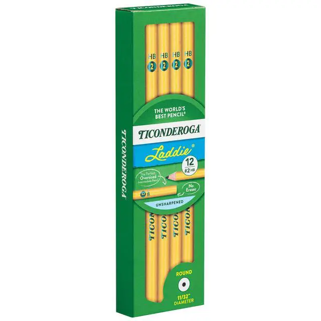 Alt view image 5 of 6 - Laddie Pencils, Wood-Cased #2 HB Soft without Eraser, Yellow, 12-Pack (13040)