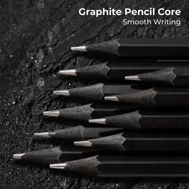 Alt view image 5 of 7 - Wood-Cased 2B Pencils, 24 Pack Pre-Sharpened Pencils with Top Erasers, Bulk Black Pencils for School Teacher Supplies, Writing, Drawing and Sketching