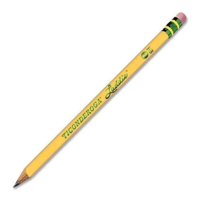 Alt view image 4 of 7 - Laddie Wood-Cased Pencils, #2 HB Soft, With Erasers, Yellow, 12 Count