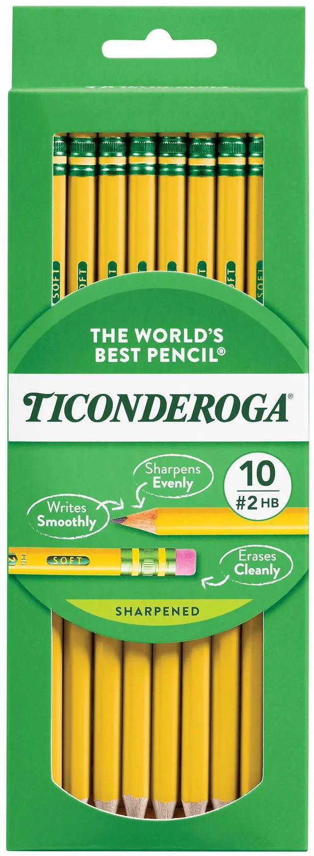 Main image of Wood-Cased Pencils, Pre-Sharpened, 2 HB Soft, Yellow, 10 Count