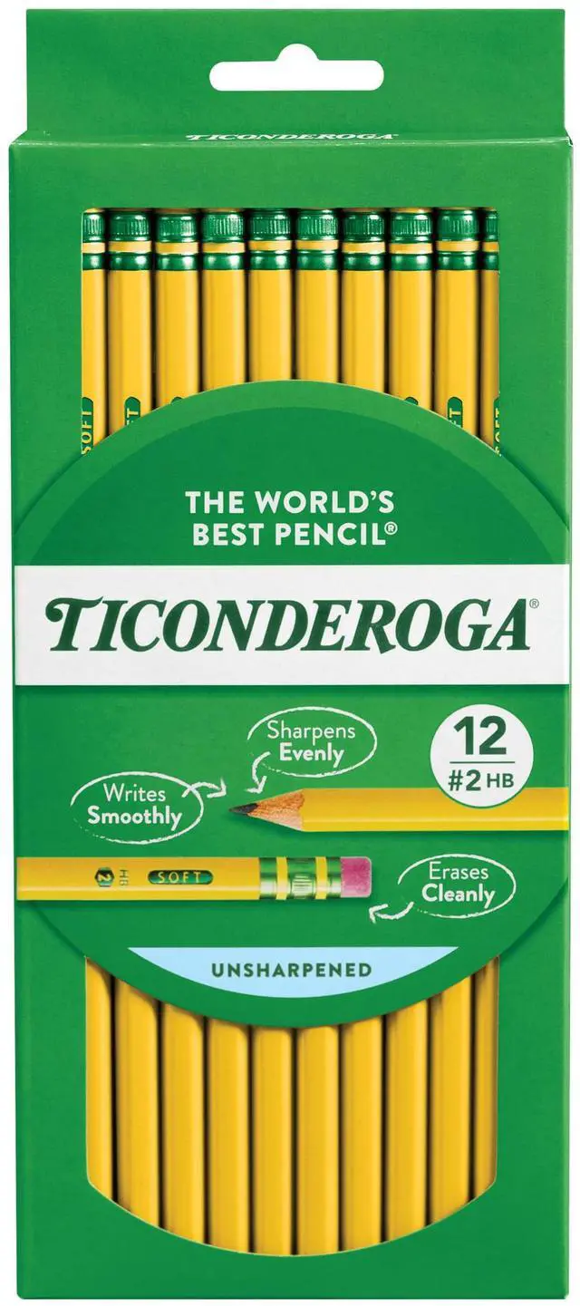 Main image of Wood-Cased Pencils, Unsharpened, 2 HB Soft, Yellow, 12 Count