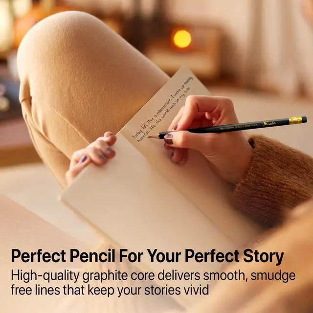 Alt view image 6 of 7 - Pre Sharpened Pencils #2, Wood-Cased Lead Pencils for Kids, 42 Count, Black HB, Eraser Top, School & Art Use
