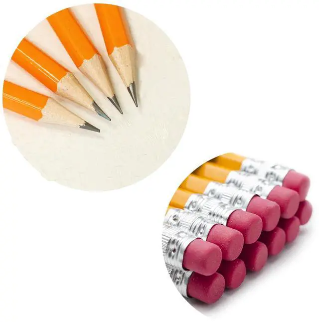 Alt view image 2 of 4 - #2 HB Pencils 50 Pack, Pre-Sharpened Wood-Cased Pencils with Eraser Tops, Yellow Bulk Pencil for School Teacher Supplies, Writing, Drawing, Sketching & Exams